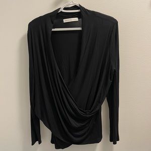 M Boutique Seven Sisters black crossover long sleeve top
